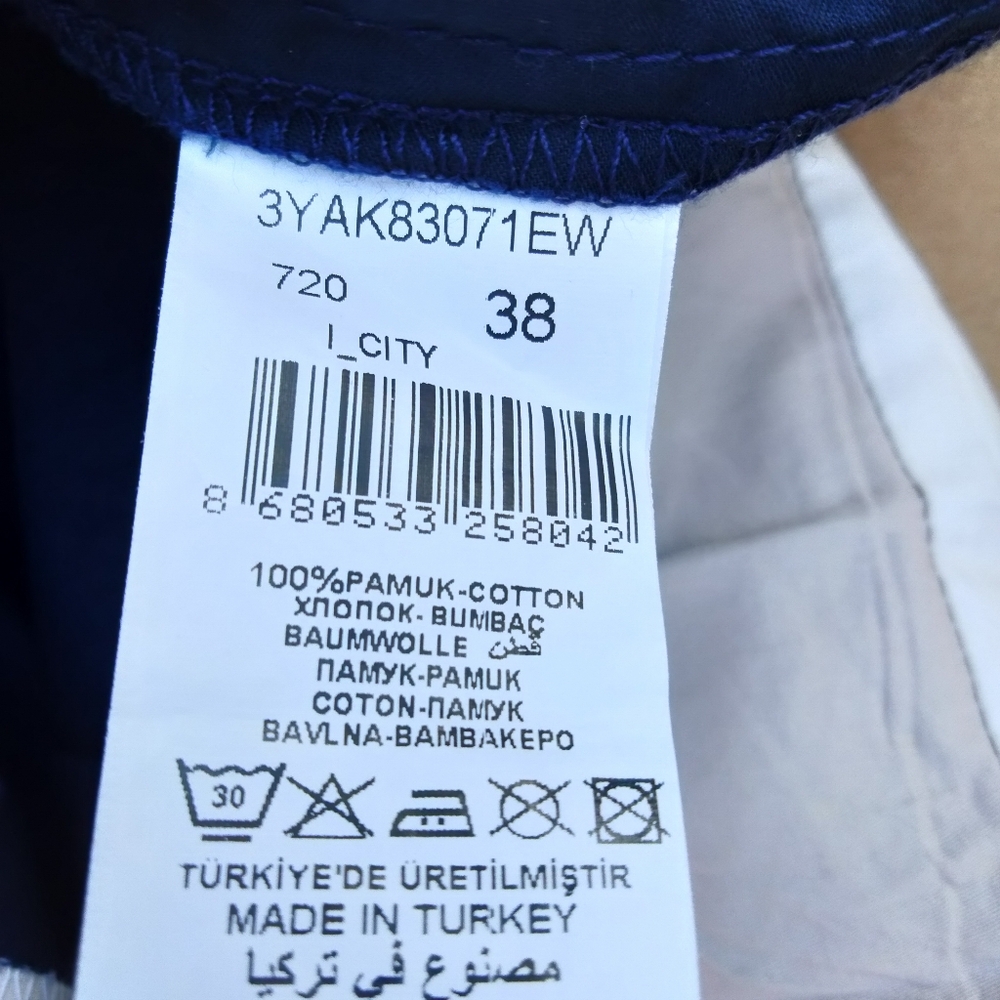 Koton Navy Sleeveless A-Line V-Neck Dress w/ Contrast Hem Women's Size EUR 38(S) - Picture 10 of 14